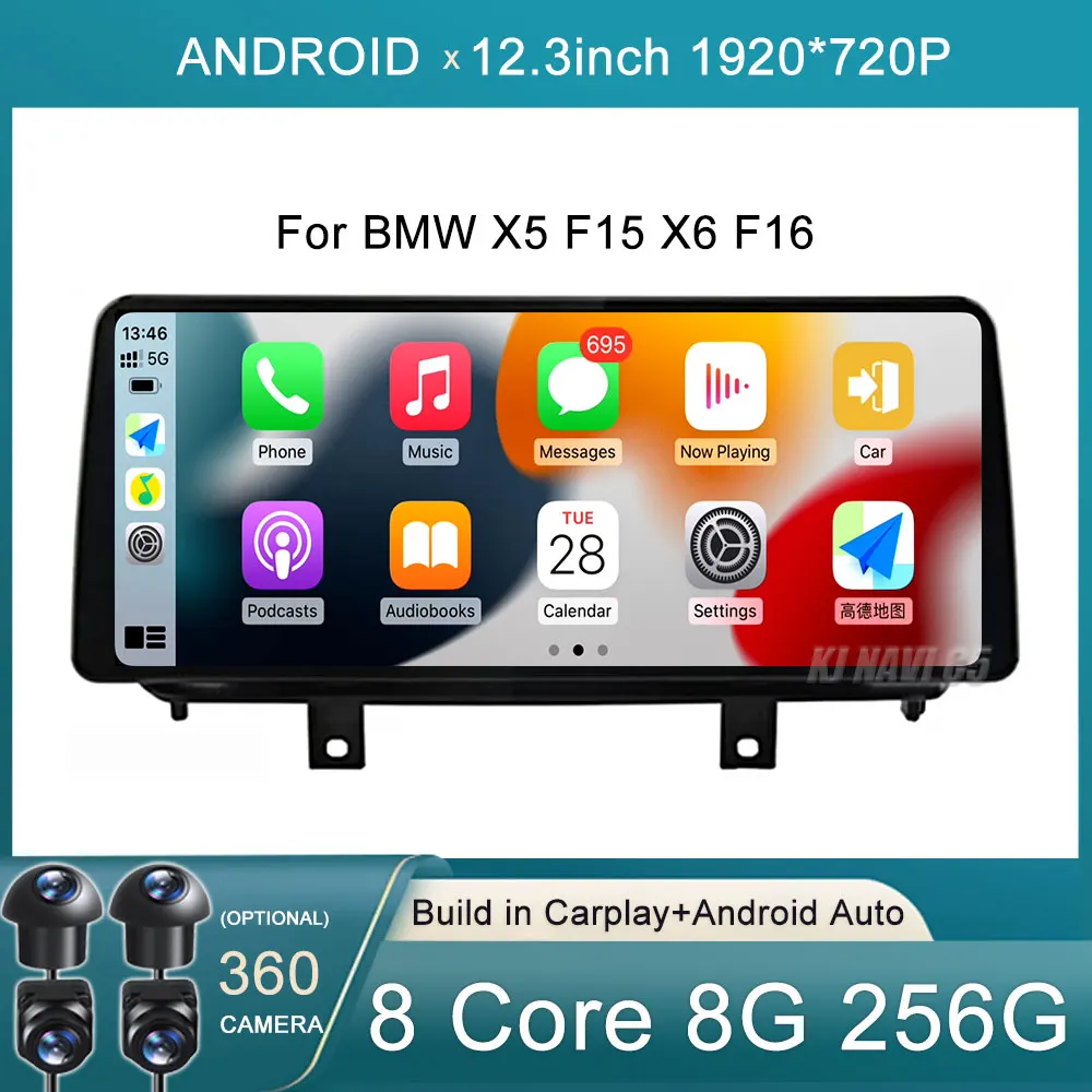 

12.3" Android 13 For BMW X5 F15 X6 F16 2014-2017 NBT Car GPS Navigation Media Stereo Radio Multimedia Wireless Carplay WiFi BT