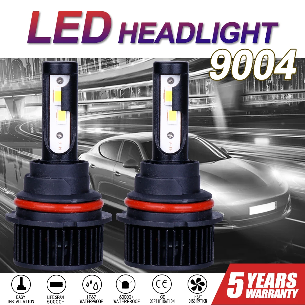 

2Pcs H7 LED Car Headlight Bulbs H4 H11 H8 H9 H1 H3 9005 9006 H13 Bulbs 100W 30000LM MIni Size 6500K Headlamp Car Accessories