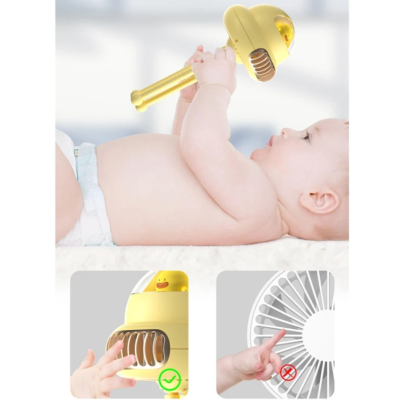 

B2EB Mini Handheld Stroller Fan with Flexible Tripod Fix on Stroller USB Rechargeable