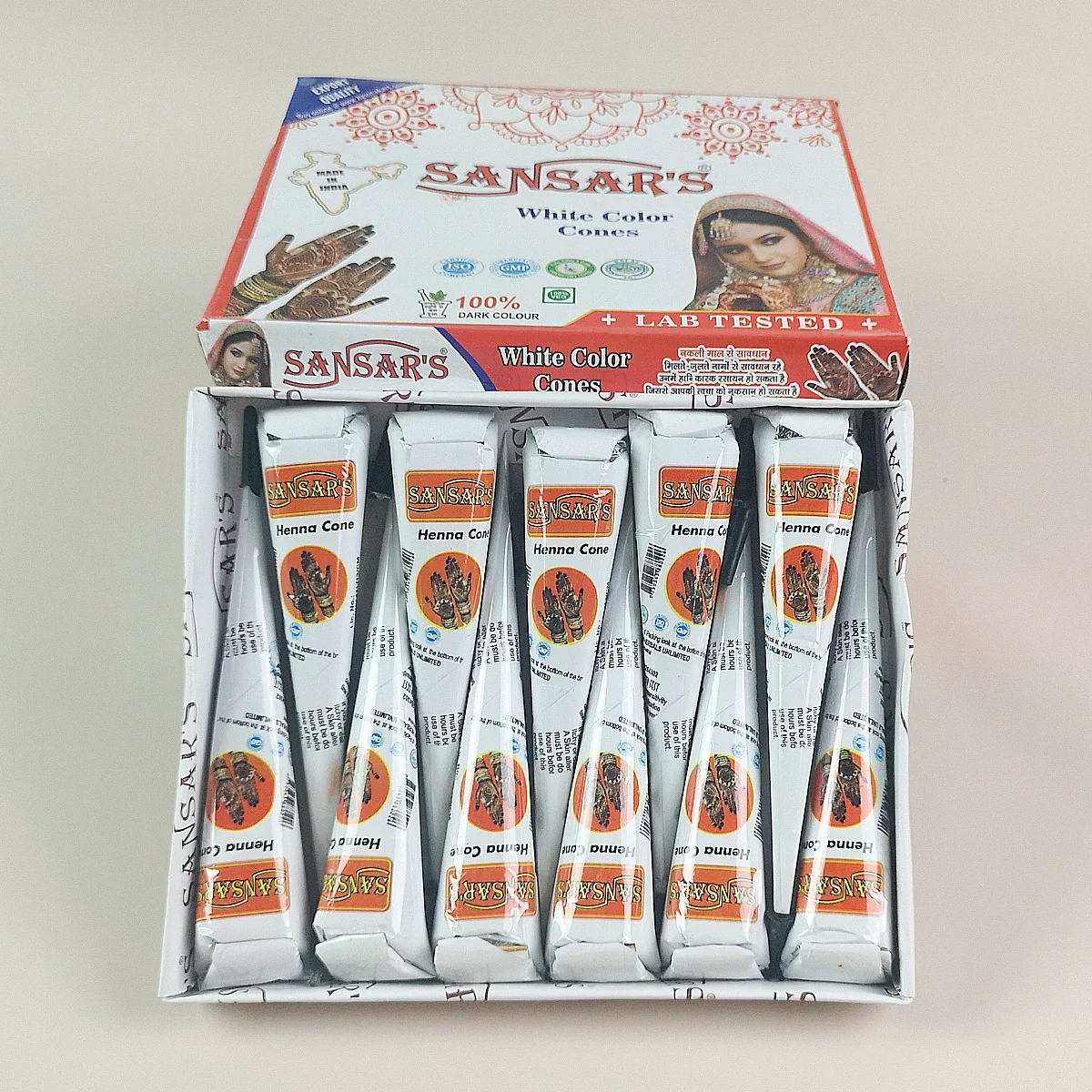 Indian Haina Cream Color Material Temporary Hand Drawn Cream Tattoo Temporary Tattoo Non-Toxic Henna Cone For Cosplay
