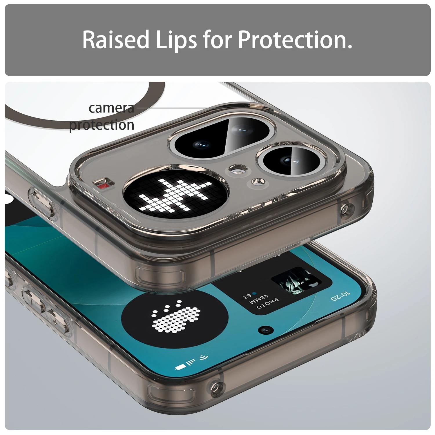 Clear Phone Case with Shockproof Slim Protection and MagSafe Compatibility