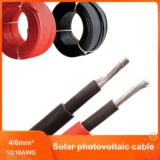 Solaire PV Câble Noir Rouge Dc Photovoltaïque Ligne Extérieur