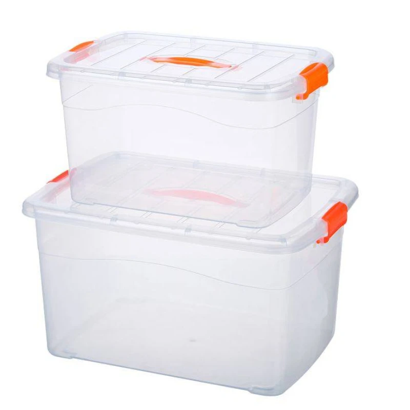 Transparent plastic storage and finishing box extra large thickened toy  clothes covered storage box household storage box - AliExpress