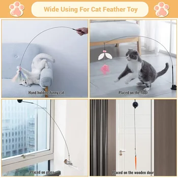 New Funny Simulation Bird Interactive Cat Toy with Super Suction Cup Feather Bird for Kitten Play Chase Exercise Cat Toy Supplie 3
