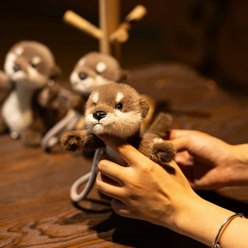 Charming Otter Plush Keychain - Soft Stuffed Animal Pendant