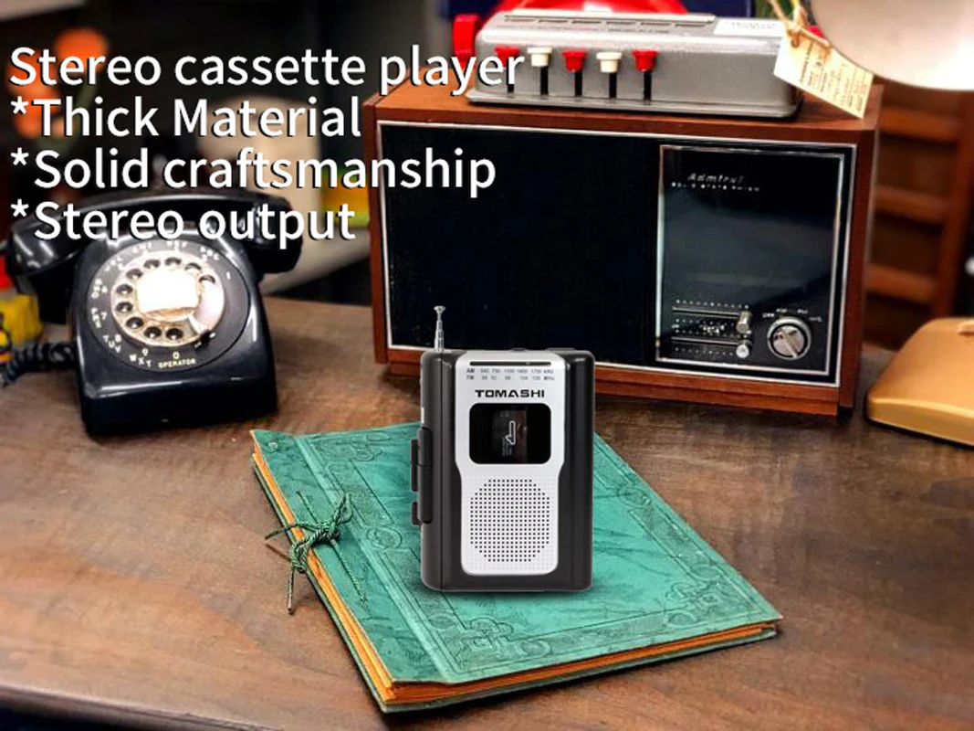 TOMASHI F-318A Portable Cassette Player Tape Recorders FM AM Radio Walkman with Built-in Speaker for News,Music,Language Learnin cassette player