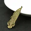 Brass Arowana Pendant Key Buckle Gifts Statuette Carved Handmade Sculptures 1
