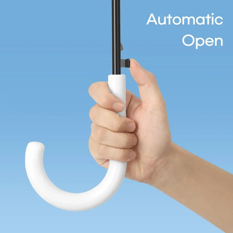 Automatic Umbrella Transparent Windproof 16 Ribs Long Handle