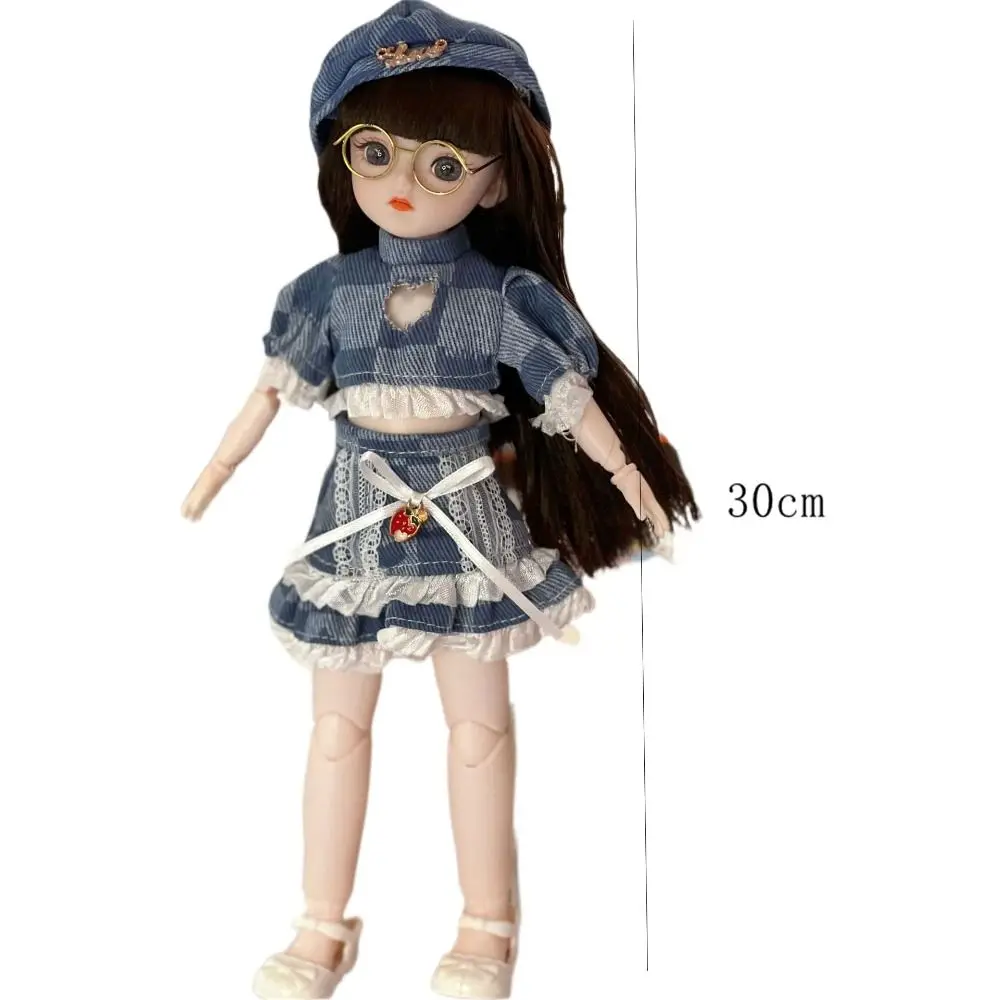 【Be worth】 Movable Big Eyes Princess BJD Doll Korean Makeup Look Mini 30cm Bjd Doll Sweet Fine Clothes 1/6 BJD Doll Mini Girl Toy Children.