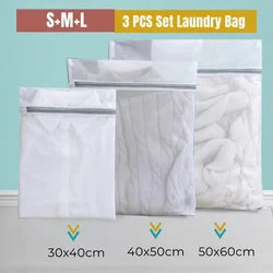 Reusable Mesh Laundry Bag with Non - Rust Zipper: Durable Clothes Protection (S M L - 3PCS Set)
