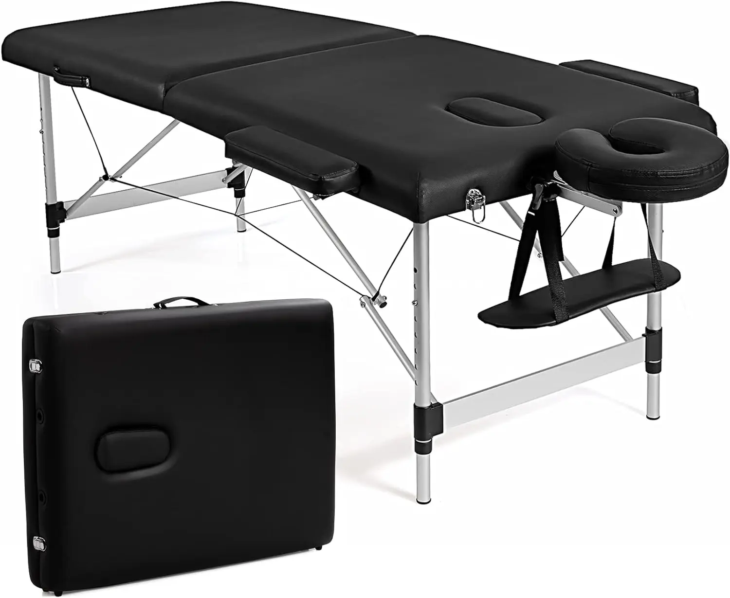 

Giantex 84" Massage Table Professional Portable Lash Bed, 2 Folding Lightweight Massage Bed, Aluminum Frame, Height Adjustable,