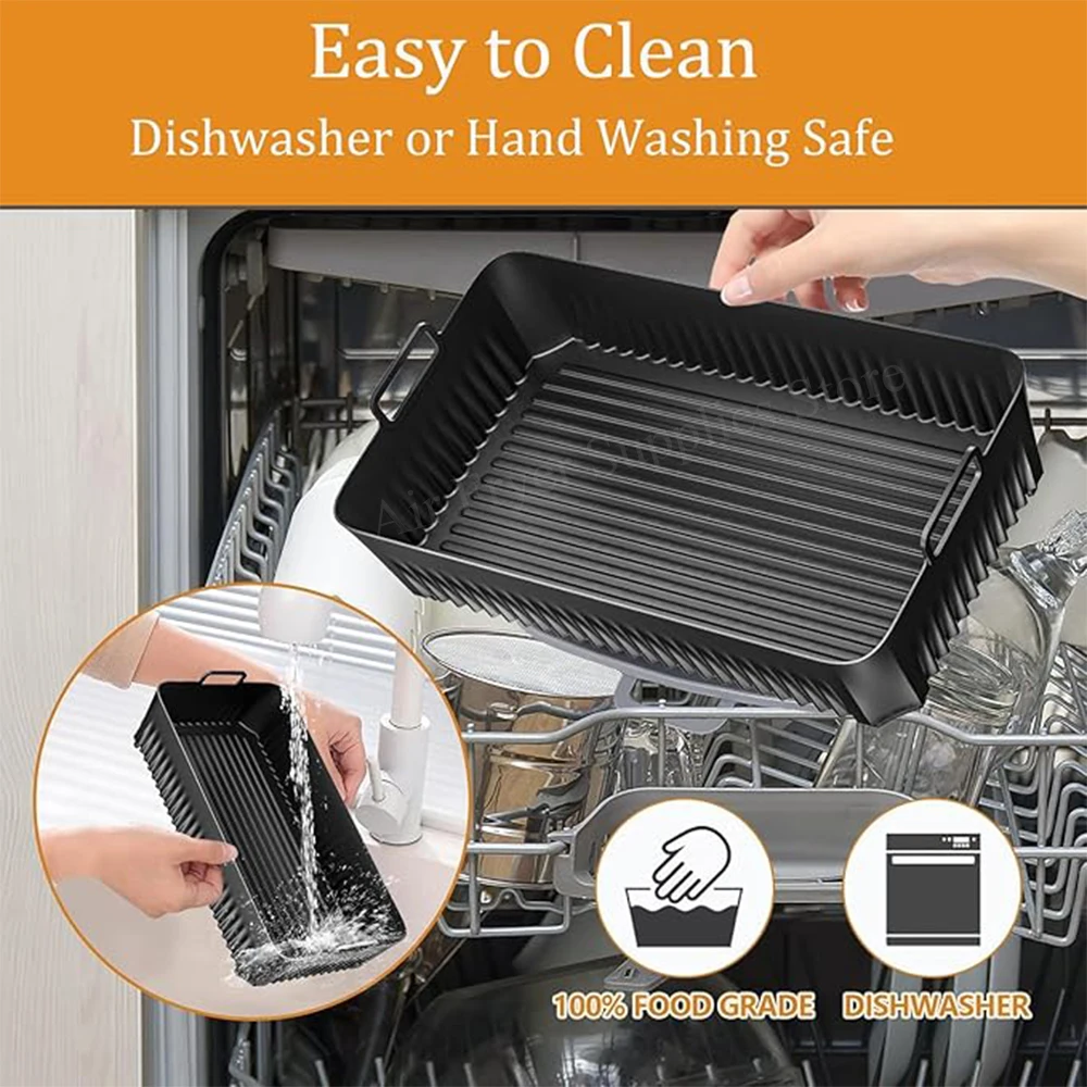 Air Fryer Mold for Ninja Foodi Flex 10.4L AF500EU Reusable Heat Resistant Silicone Pot Air Fryer Accessories