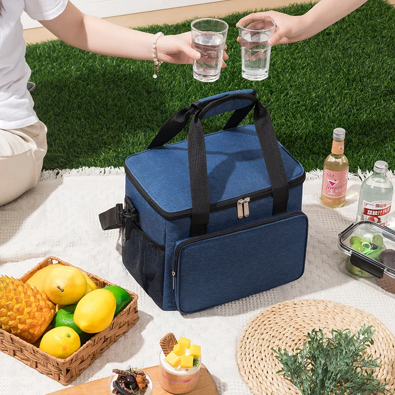 

15L Insulated Thermal Cooler Bag Cool Lunch Foods Drink Storage Boxes Large Chilled Bags Zip Picnic Camping Tin Foil Food Bags