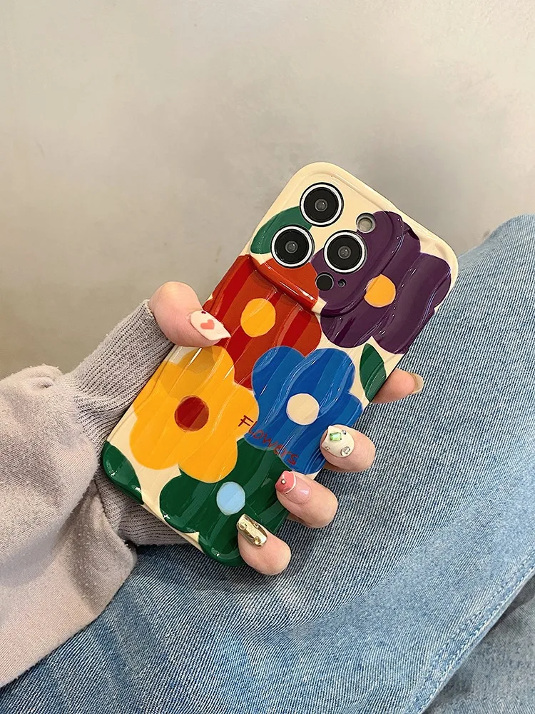 Art Colorful Oil Painting Flowers iPhone Case