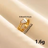 Bagues ouvertes bohème en émail blanc, couleur or, luxe, irrégulier, en acier inoxydable, réglable, bijoux de charme pour femmes, cadeaux