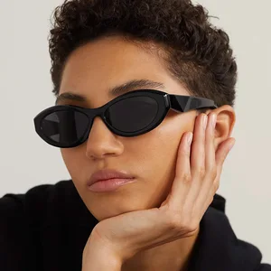 New Fashion Oval Sunglasses Women 2023 Luxury Brand Designer Trendy Small Frame Sun Glasses Cat's eye Beach Sunglass UV400