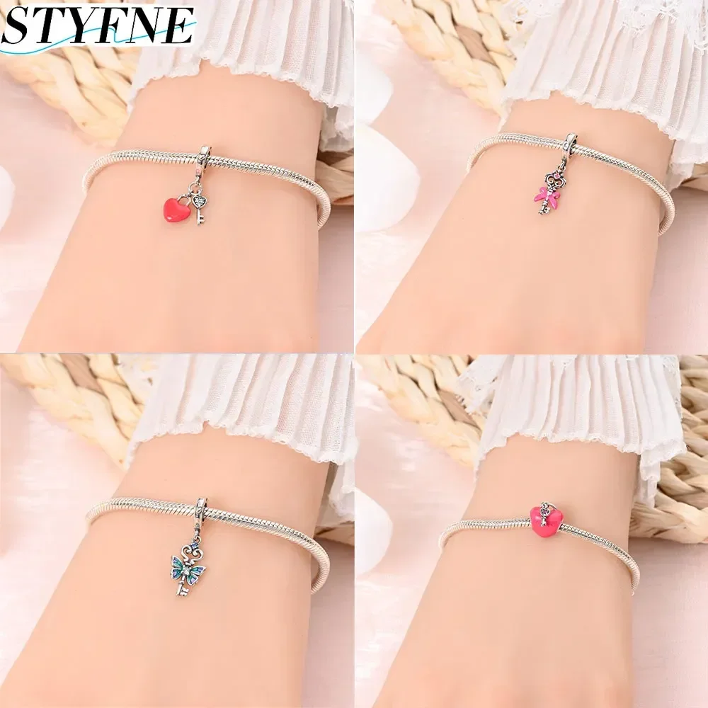 女性のためのスターリングシルバー925シリーズブレスレット,スター