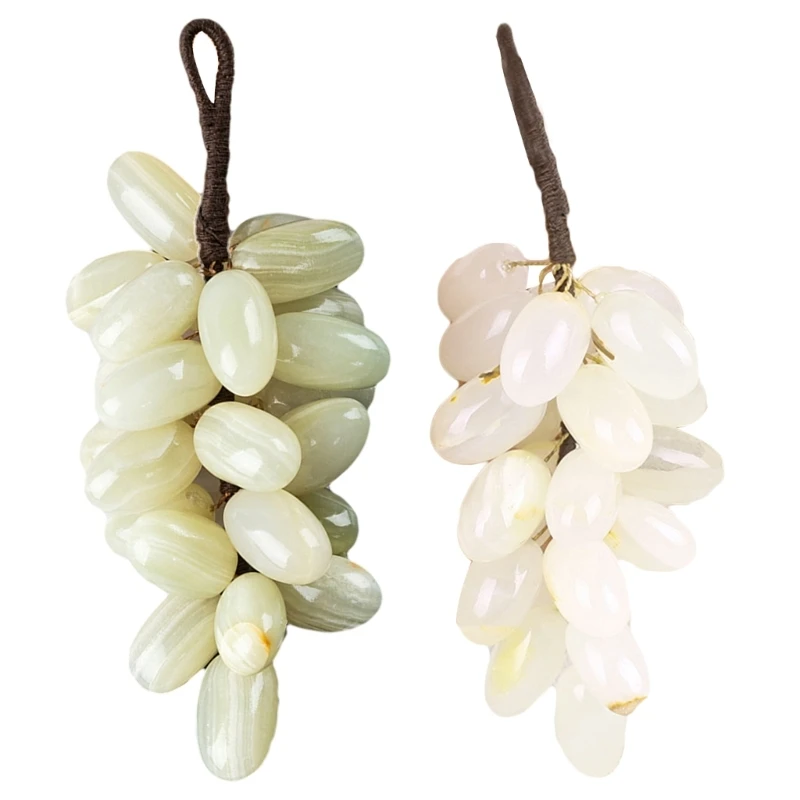 

Natural Crystal Grape Ornament Decorative Charm Crafts Accessory for Indoor Outdoor Garden Yard Decorations DXAF
