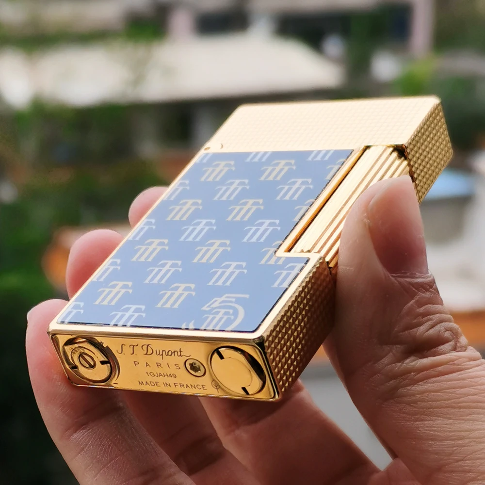 NEW Brand Ligne2 Lighter Brass Monogram Pattern Refill Gas Smoking Tobacco Cigarette Accessories D X Trinidad 4