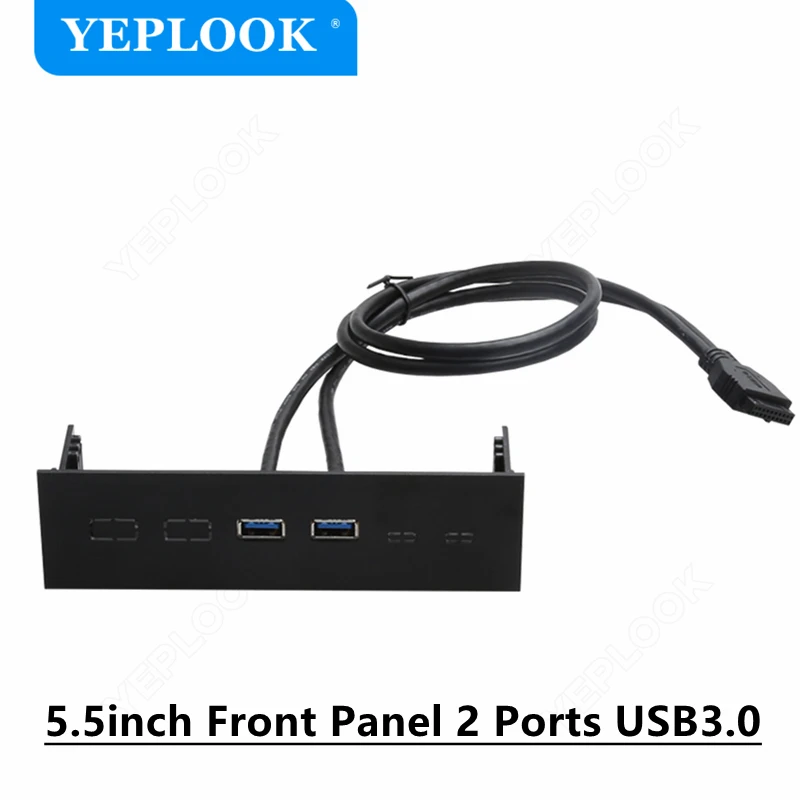 

5.5inch Front Panel 2 Ports USB3.0 with 20Pin (19Pin) Motherboard Cable 60cm High Speed 5Gbps for Desktop Computer PC