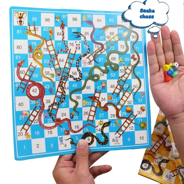 Educational Board Game Snake Ladder Flight Chess Toys Kids Parent-child Interactive Family Party Games Snakes Ladders Toy 1