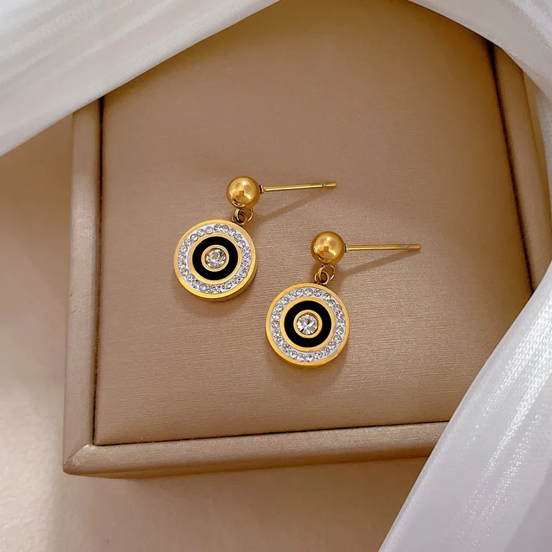 Classic Personalized Ring, Simple Style Earrings, Golden Men's and Women's Earrings, Personalized Temperament Banquet Earrings