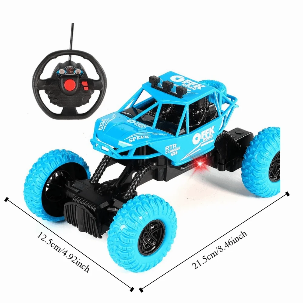 With Lights Remote Control Off-Road Vehicle Rubber Wheels Waterproof Remote Control Toys Cars 2WD Anti-Slip Off-Road Toy Car