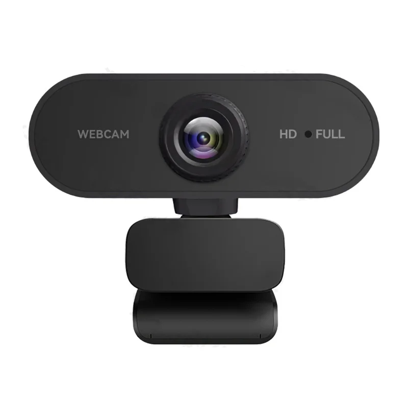 Black Network Webcam USB Camera Full HD 1080p USB with 360 ° Rotation Microphone for Laptop PC