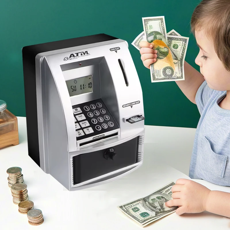 Smart ATM Savings Bank, Real Automatic Cashier Machine, Intelligent Estate Inspired Safe Storage Tank for Secure Money Saving 4