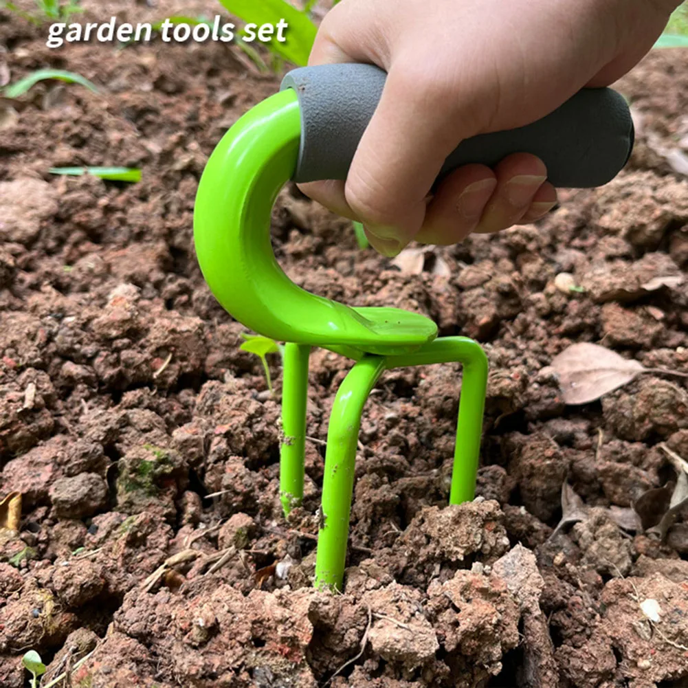 Earth Tiler 느슨한 강철 포크, 감자 파기, 느슨한 강철 포크, 토양 냄비 틸러 스폰지 커버, 삼각형 대칭