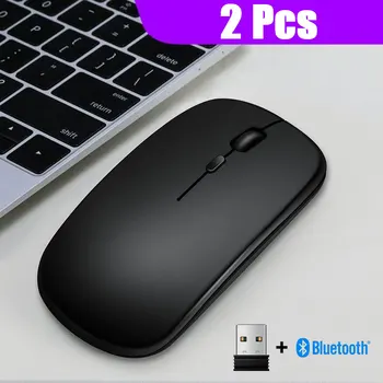2.4GHz Wireless  + Bluetooth 5.0 Wireless Mouse For Tablet Laptop Computer Ultra Thin Wireless Mice AAA Battery Version 1