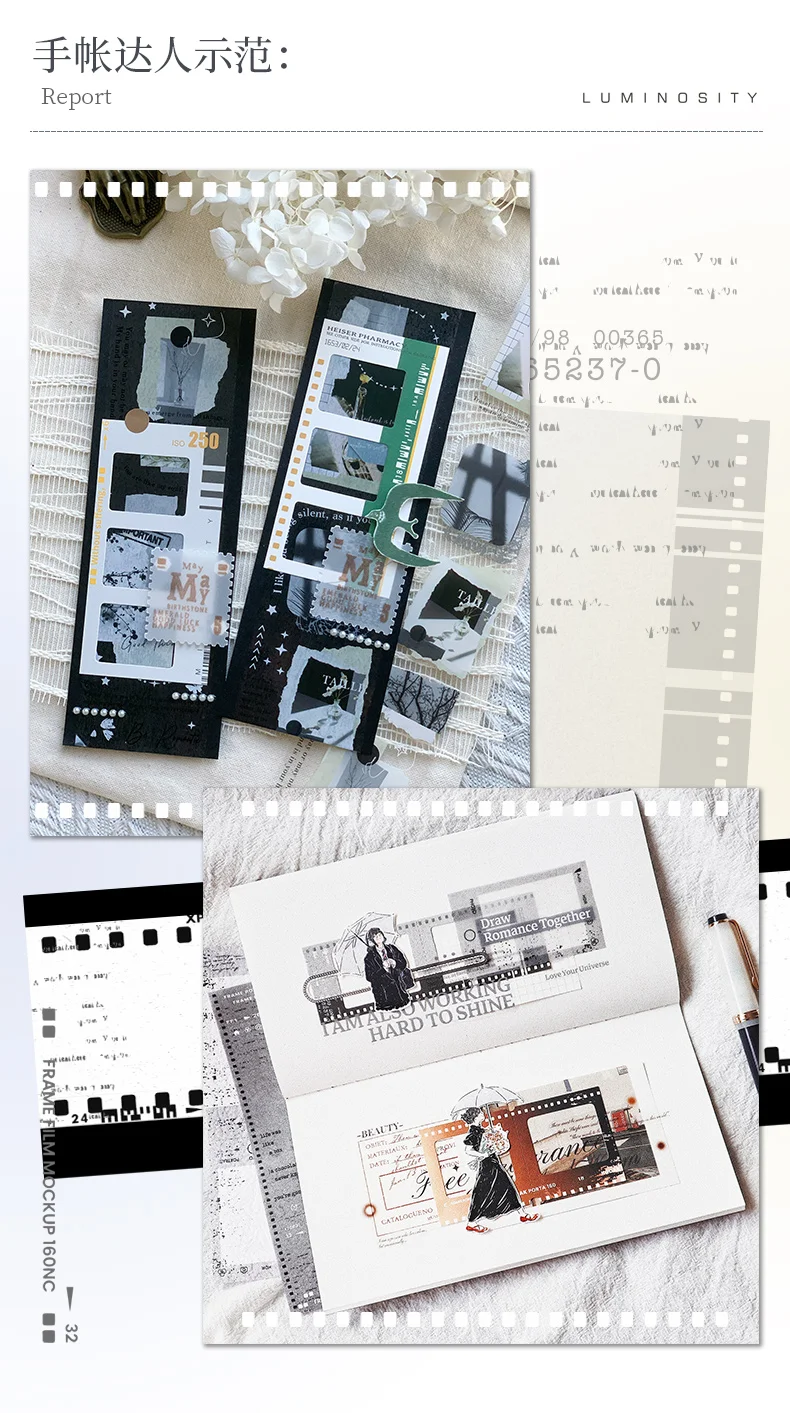 Yoofun 30 Blatt Auberginen kreative hohle Grenze Material Collage Memo Pad kreative DIY Journal Scrap booking Briefpapier Notizen – Detail 13
