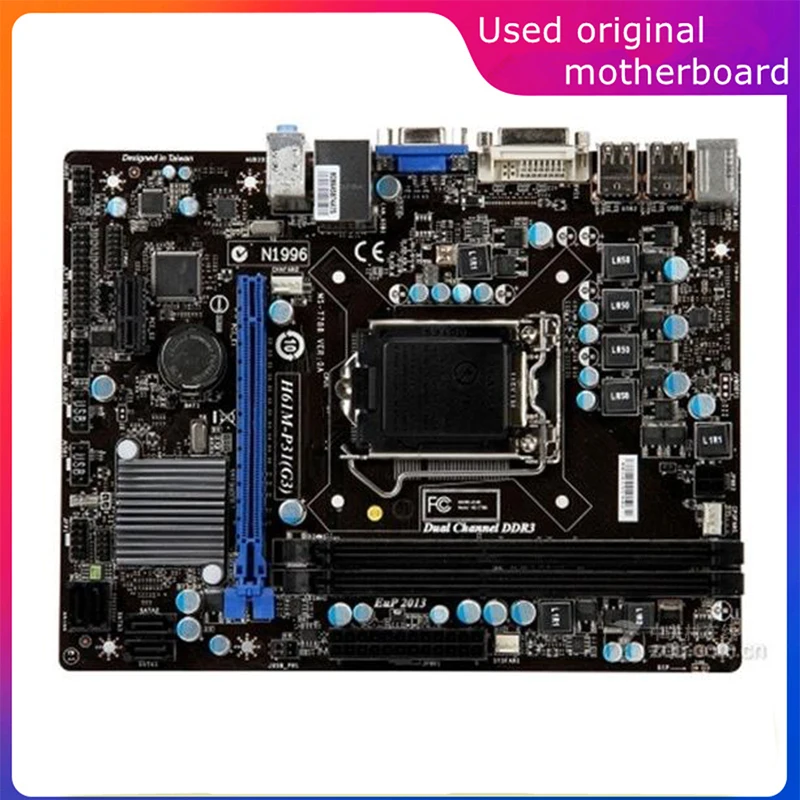 Per Intel H61 H61M-P31(G3) Computer Lga 1155 Usato Scheda Madre Usb2.0 Sata2 Scheda Madre Desktop Ddr3 16G