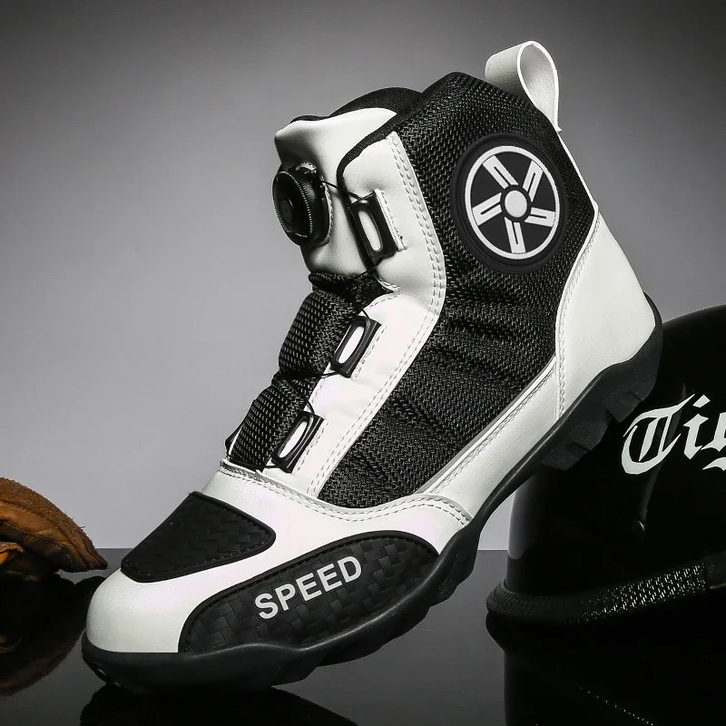 Men Botas Moto Shoes Motocross Boots Professional Men's Off-Road Vehicle Botas Motobiker Riding Boots Motorcycle Shoes