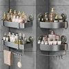 Shower Suction Cup Shelf Aluminum Bathroom Corner Shelf Without Drilling Bathroom Organizer Toilet Rack Bathroom Accessories 1