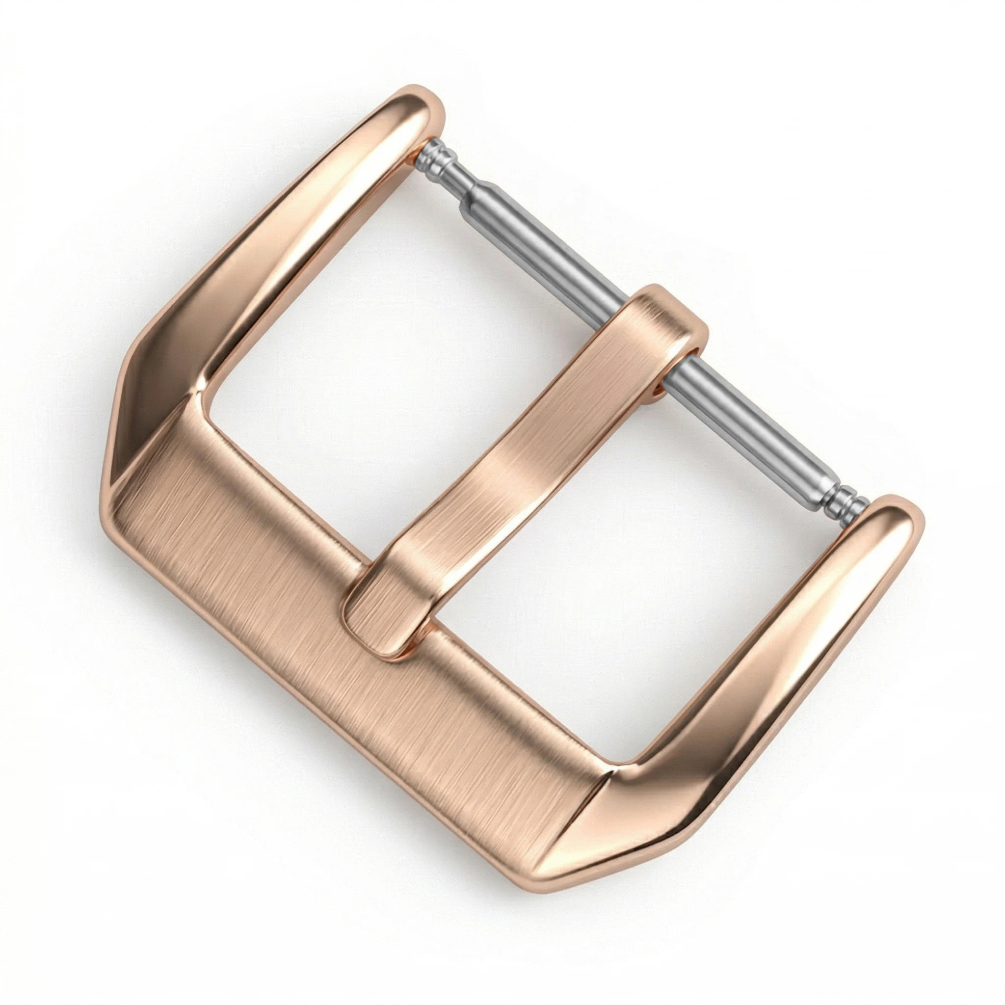 Elegant Stainless Steel Brushed Watch Buckle in Silver, Rose Gold, and Black - Available in Multiple Sizes