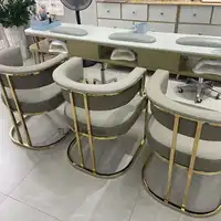 Luxury golden Dining Chairs wrought Iron Backrest Armchair Kitchen Modern Dining Room Furniture Home Bedroom Salon Makeup Chair 6