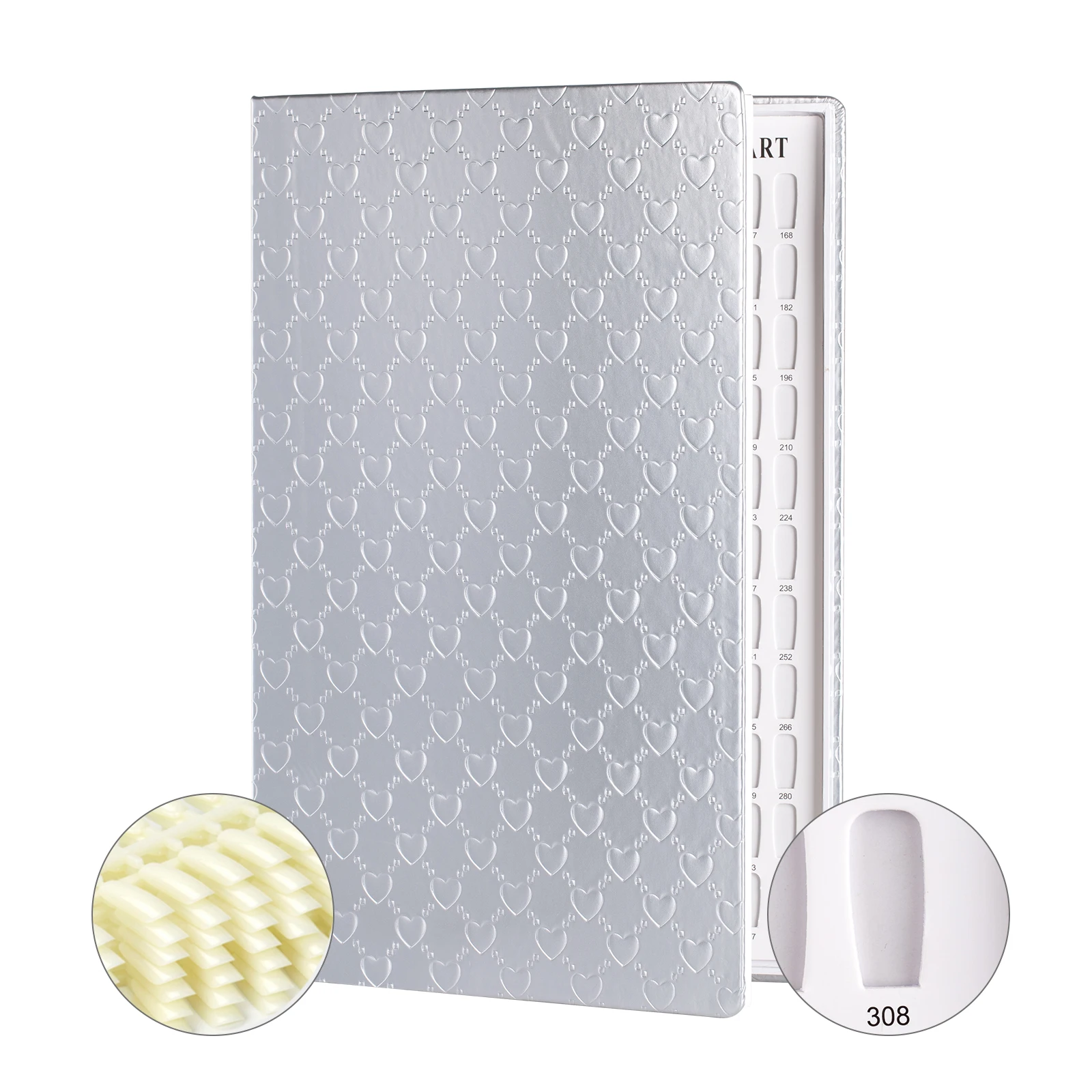 Leather-Covered Nail Display Book with Gel Polish Swatch Chart
