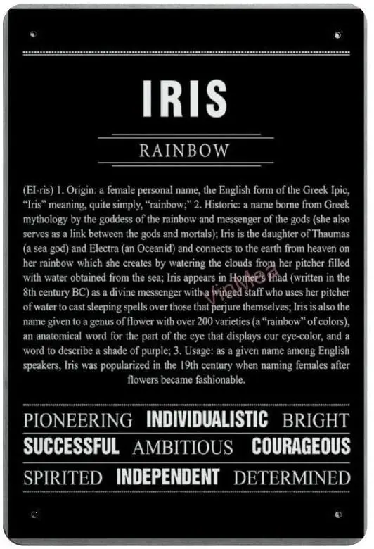 

Радужный металлический Ретро фотопостер Iris, Настенный декор, потертый шикарный подарок, подходит для 12x8 дюймов