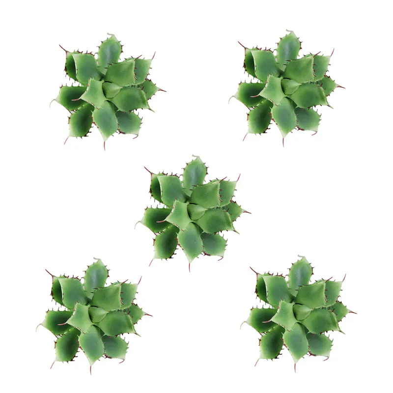 

INDIGO-Star Aloe Echeveria Elegance Artificial Silicone Succulent Green Plant, Table Decoration Greenery, 5Pcs
