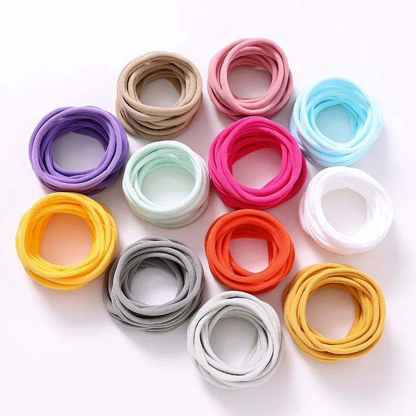 20Pcs/Lot Baby Girl DIY Nylon Headbands Soft Traceless Stretchy Headband for Children Girl Hairband Elastic Hair Accessories 2