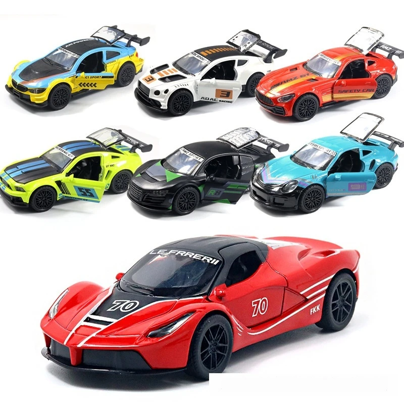 12x5x3cm Explosive 1:36 Alloy Sports Car Model Children'S Pull-Back Car Toy Racing Family Display Holiday Gift Children'S Toy maisto 1 18 2015 ford mustang gt grey sports car static simulation diecast alloy model car