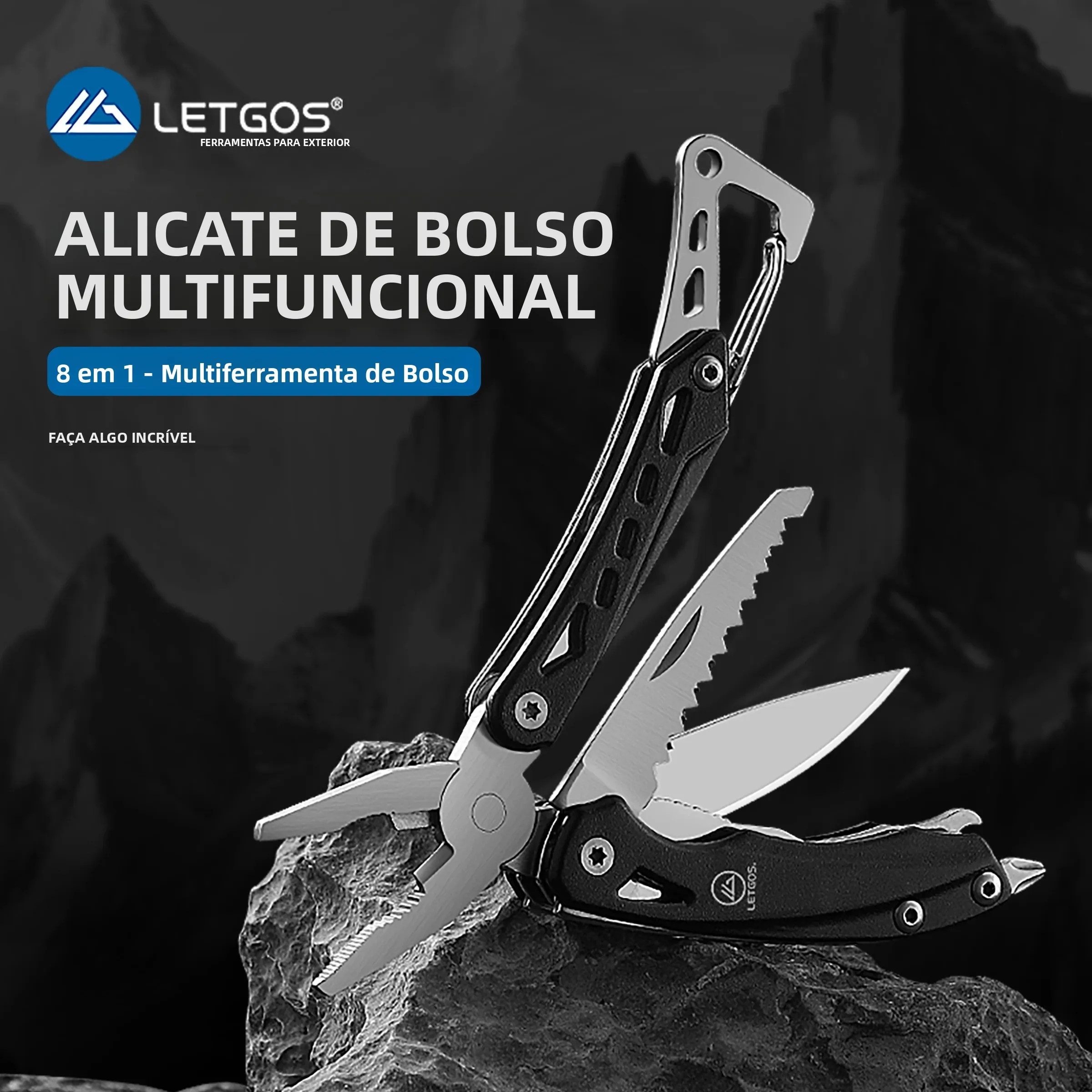 LETGOS Mini Portable Folding Multi-tool Pocket Knife Pliers -Outdoor Hunting Survival Rescue Tactical EDC with Multipurpose