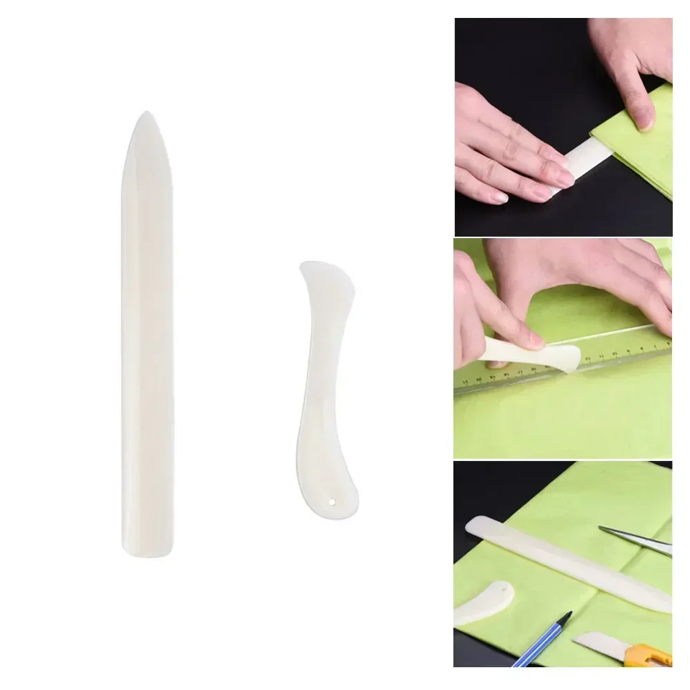 2Pcs Leather Craft Tool White Bone Folder for Leather Scoring Folding Creasing Edges Paper Plastic Handmade Sewing Accessories