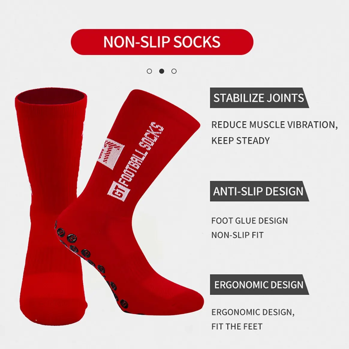 Comprension Socksmen's Anti-slip Football Socks 3pairs - Silicone Grip  Knee-high Sports Socks