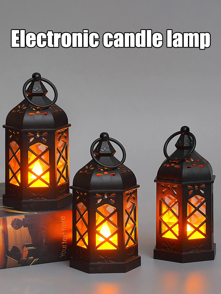 Vintage LED Candle Lantern Flameless Flickering Outdoor Indoor Hanging Decor for Garden Party Festival Atmosphere Lighting