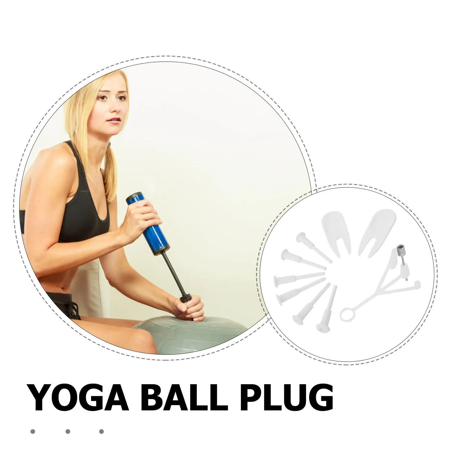 1 세트 요가 볼 플러그 교체 키트 운동 공 에어 스토퍼 플러그 어댑터 호환 필라테스 스태빌리티 볼 배구 축구