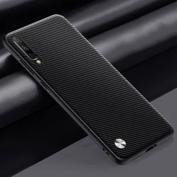 Premium PU Leather Shockproof Matte Silicone Phone Case - Full Protection Cover for Honor 9X Pro (Matte Black)