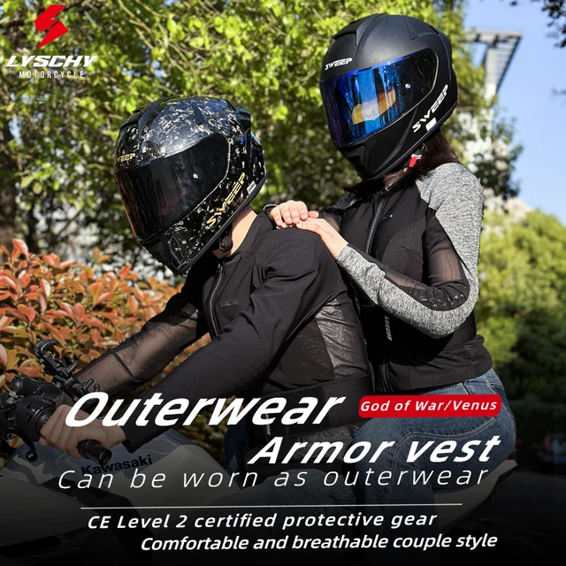 LYSCHY Motorcycle Soft Armor Jacket Men Women Summer Breathable Motocross Jacket with 7Pcs of Protective Gear Moto Riding Jacket