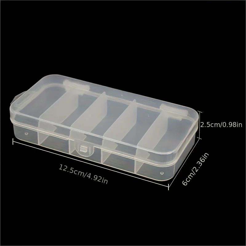 5-Grid Transparent Storage Box DIY Handmade Parts Plastic Packaging Box,Dustproof Storage Box for Hair Clip and Small Accessorie